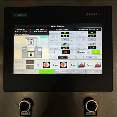 Emulsifier touch screen