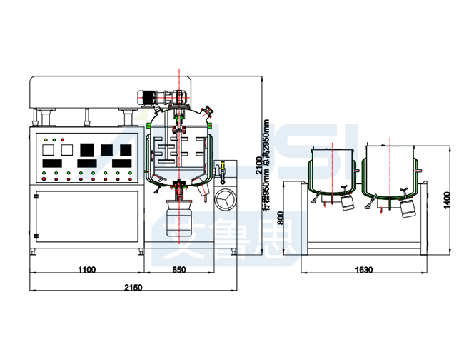 Hydraulic Lifting Vacuum Emulsifying Mixer